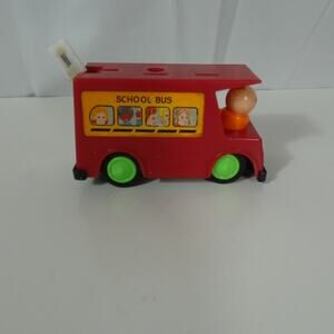Vintage Durham Zip A Long School Bus Press N Go Action